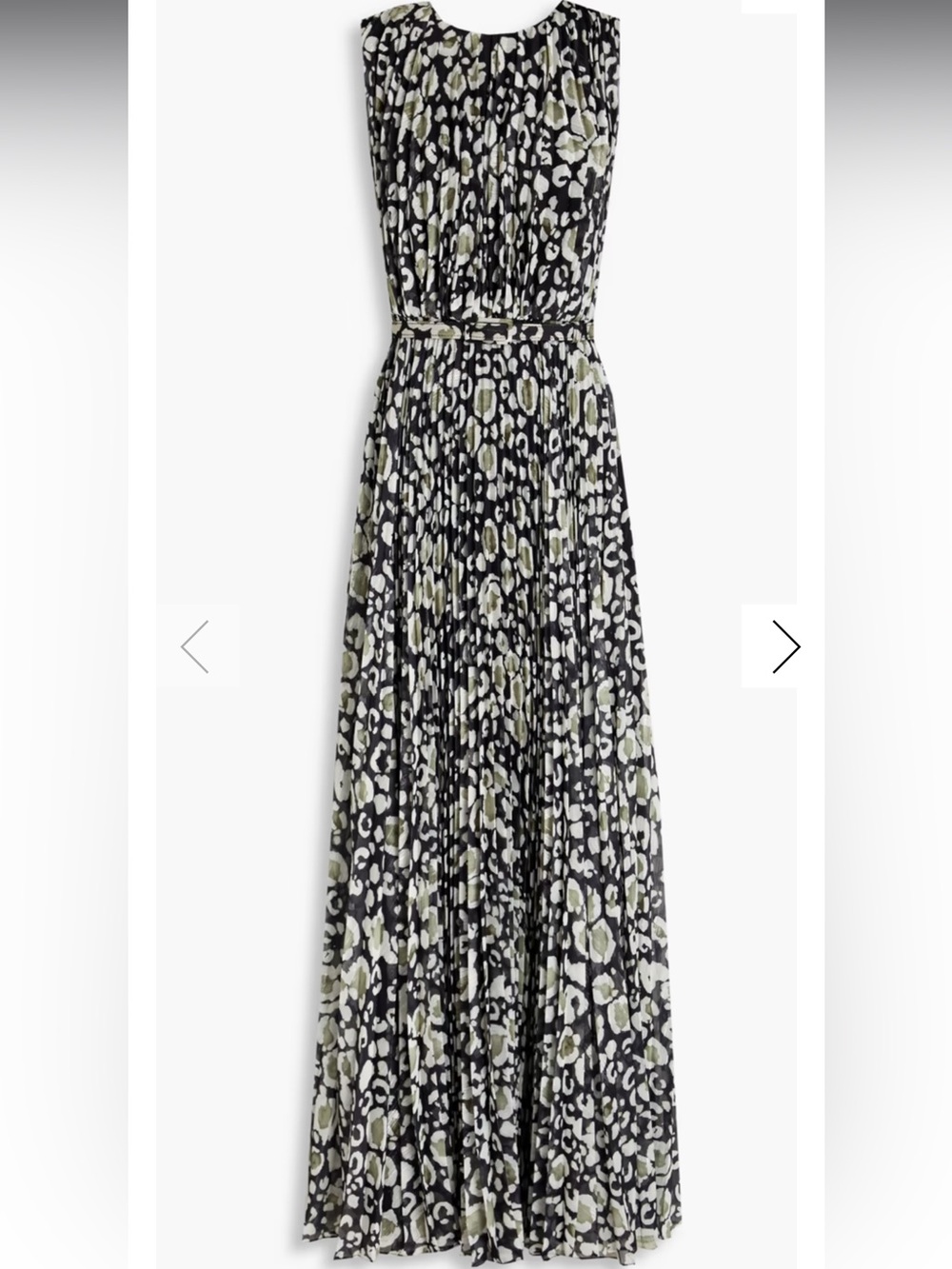 Mikael Aghal Pleated Chiffon Printed Maxi Dress